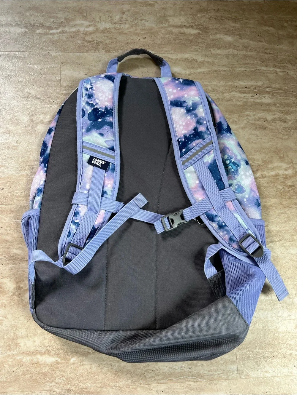 Lands' End Kids Galaxy Backpack - Purple Blue Pink Large 18”